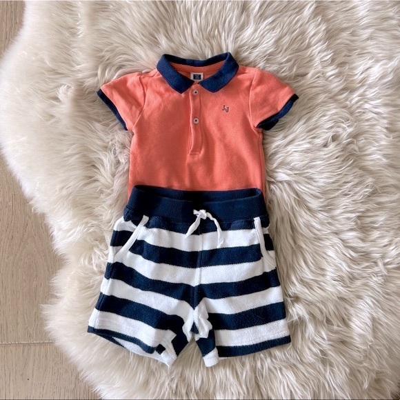 Adorable Janie & Jack Baby Boy Polo Shirt & Shorts Set - Size 6 - 12 Mos - Picture 4 of 14